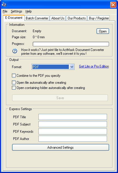 ActMask Document Converter CE screenshot